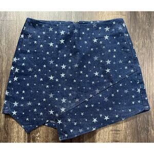 Altar'd State Women's Blue Denim Skort with White Stars Size XS  NWOT